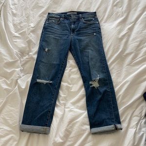 Joe’s Jeans High Rise Straight Ankle Ripped Jeans